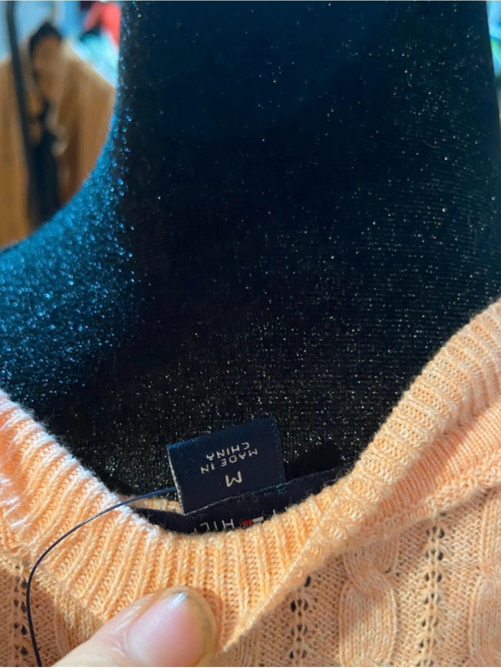 Brand New Peach Cable-Knit Button Cardigan Sweater - Women - Picture 7 of 7